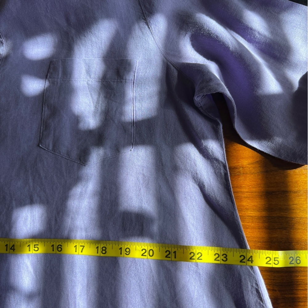 Eileen Fisher Lavender Irish Linen Button Down Tunic Sz Medium Runs Large - Picture 12 of 13